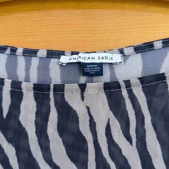 American Eagle AEO Black Tan Zebra Beach Cover Up Women’s US Medium - Picture 7 of 8
